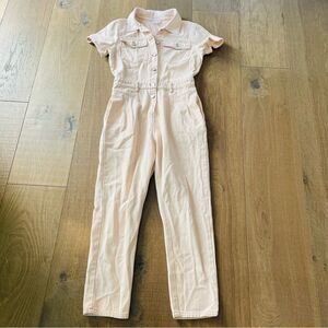 Le Lis Women Denim Jumpsuit size S Button Up Cropped  Misty Rose Size S